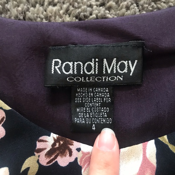 Randi May Vintage Floral Dress Tiered Layered Ruffle Short Sleeve Tie Waist 4 - Picture 8 of 12